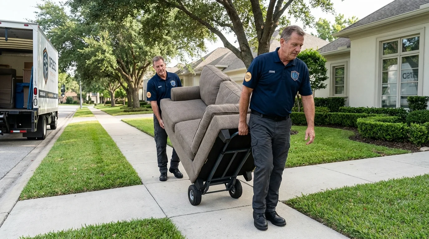Local residential moving crew loading furniture in Dixon, KY